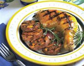 Grilled Chicken and Sweet Potatoes with Orange Glaze