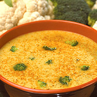 Curried Broccoli and Cauliflower Soup: Main Image
